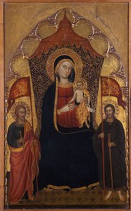 Madonna entronizada y el Niño con el Apóstol Santiago el Mayor y San Ranieri, c.1410-20